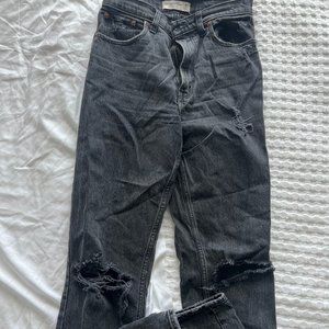 Abercrombie and Fitch 90s Ultra High Rise Straight Jeans in LONG